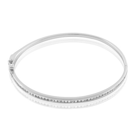 Bracelet Jonc Laurianne Argent Blanc Oxyde De Zirconium - Bracelets jonc Femme | Marc Orian