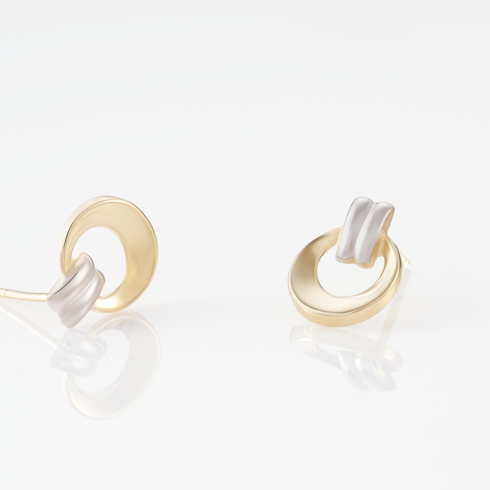 Boucles D'oreilles Puces Berangere Cercle Or Bicolore - Puces Femme | Marc Orian