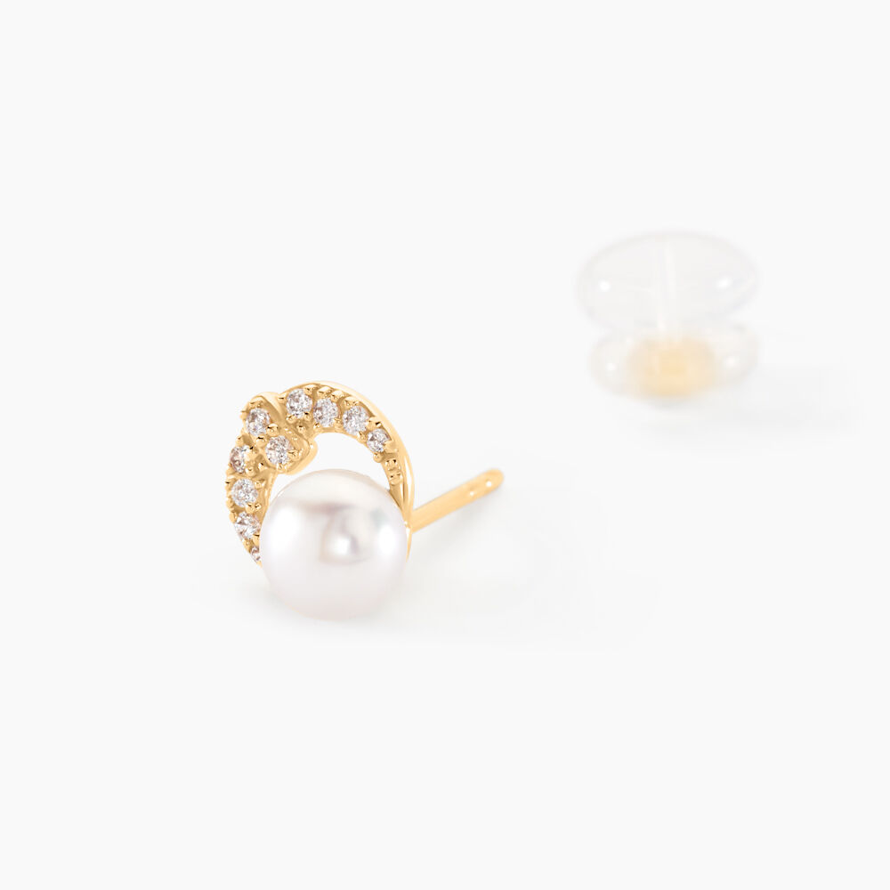 Boucles D'oreilles Puces Aloys Or Jaune Perle De Culture - Puces Femme | Marc Orian