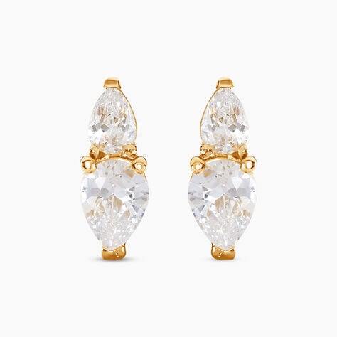 Boucles D'oreilles Puces Timeus Or Jaune Oxyde De Zirconium - Puces Femme | Marc Orian