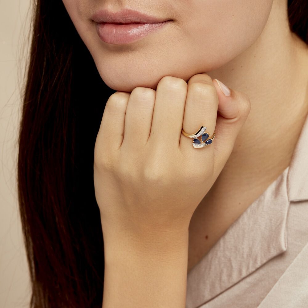 Bague Dahlia Or Jaune Saphir Diamant - Bagues vintage Femme | Marc Orian
