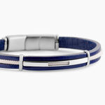 Bracelet Cuir De Vache Bleu - Bracelets cuir Homme | Marc Orian