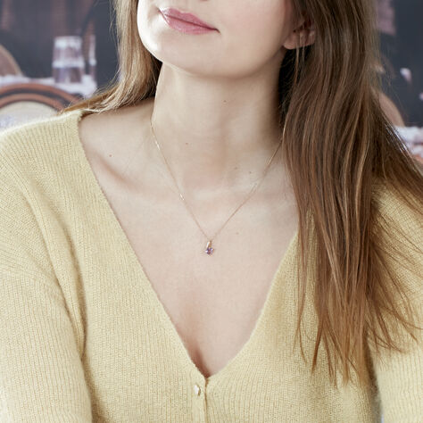 Collier Bertille Or Jaune Amethyste Et Oxyde De Zirconium - Colliers Femme | Marc Orian