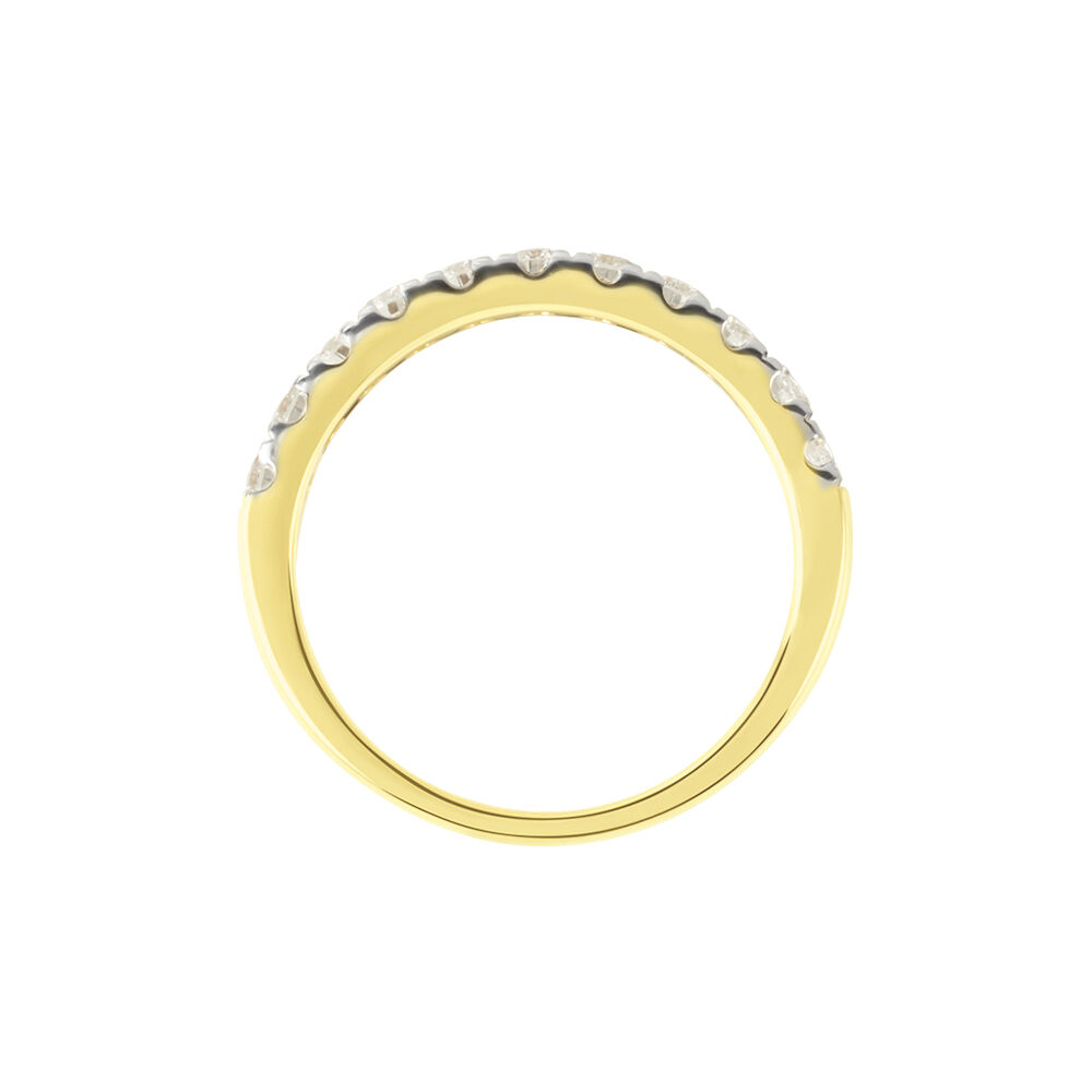 Demi Alliance Pristina Or Jaune Diamant Synth&eacute;tique - Alliances avec pierres Femme | Marc Orian