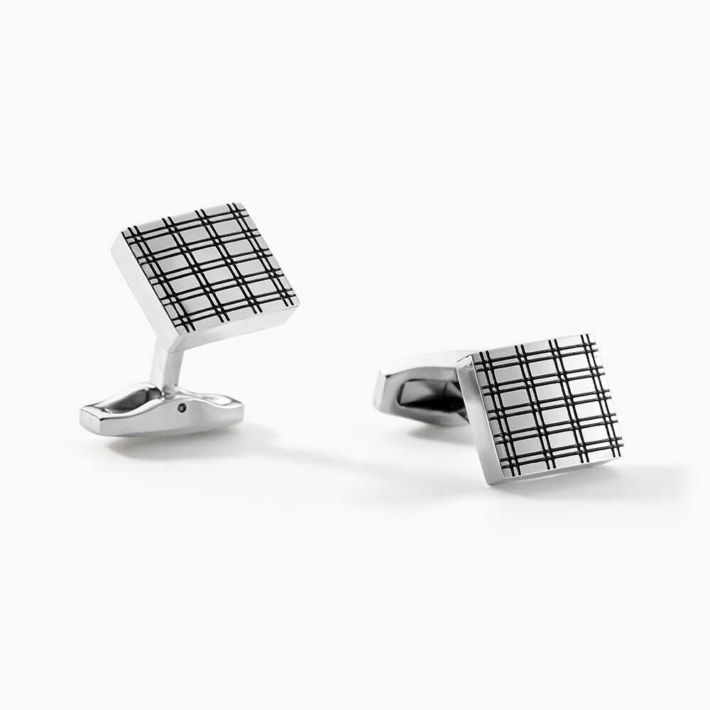 Boutons De Manchettes Jourdan Athos Acier Argent&eacute; - Boutons de manchette Homme | Marc Orian