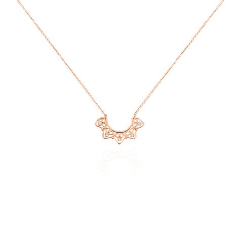 Collier Jemma Or Rose Oxyde De Zirconium - Colliers avec pierres Femme | Marc Orian