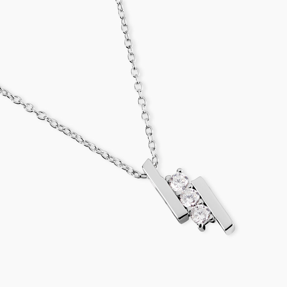 Collier Lousie Argent Blanc Oxyde De Zirconium - Colliers avec pierres Femme | Marc Orian