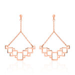Boucles D'oreilles Pendantes Crispine Acier Rose - Pendantes Femme | Marc Orian