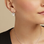 Boucles D'oreilles Pendantes C&oelig;ur Ardent Argent Blanc - Pendantes Femme | Marc Orian