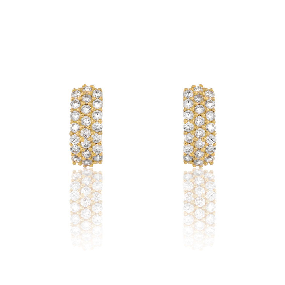 Boucles D'oreilles Jacquelene Rondes Or Jaune Oxyde De Zirconium - Créoles Femme | Marc Orian