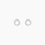 Boucles D'Oreilles Puces Aberte Argent Blanc Oxyde De Zirconium - Puces Femme | Marc Orian