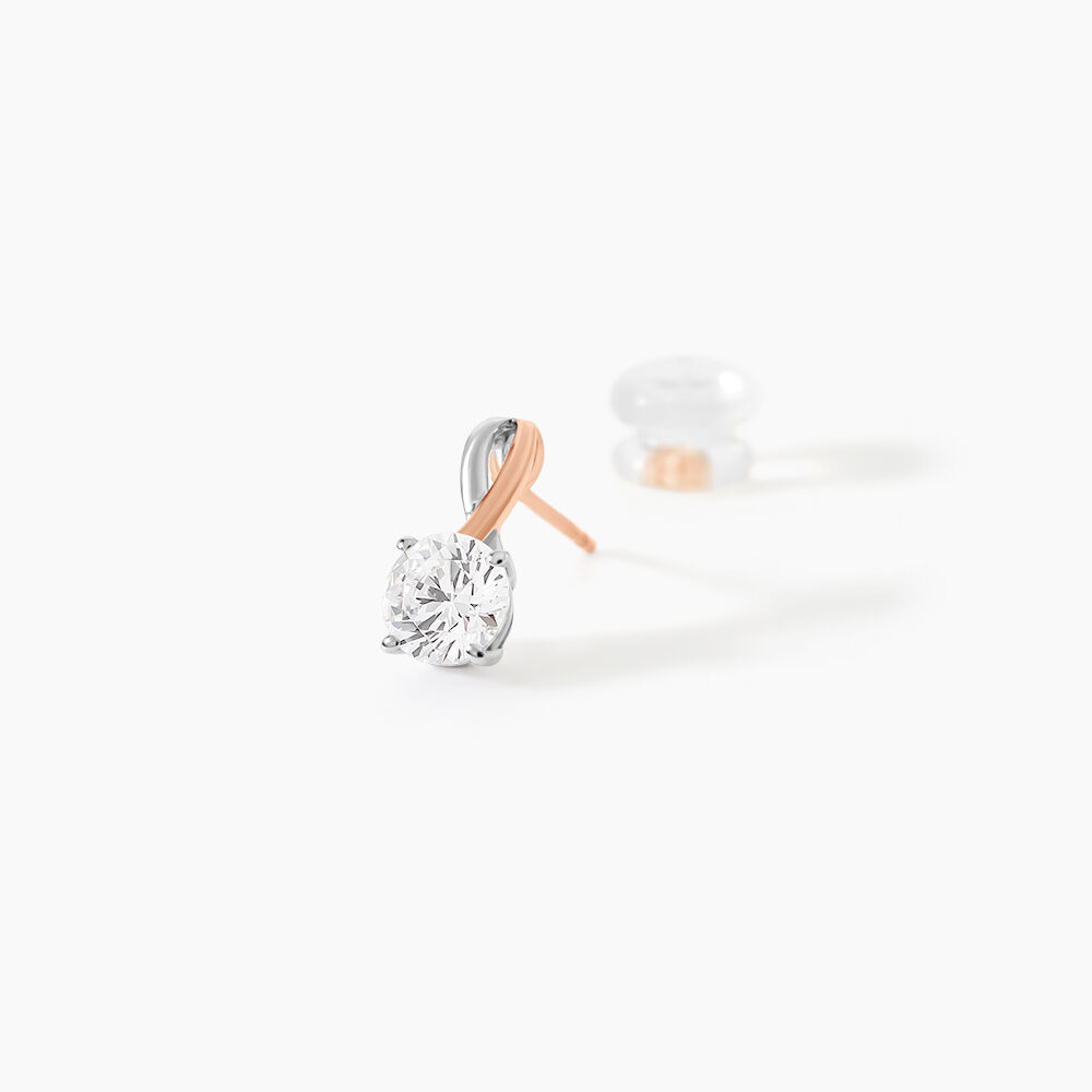 Boucles D'oreilles Pendantes Micheline Or Bicolore Oxyde De Zirconium - Pendantes Femme | Marc Orian