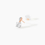 Boucles D'oreilles Pendantes Micheline Or Bicolore Oxyde De Zirconium - Pendantes Femme | Marc Orian