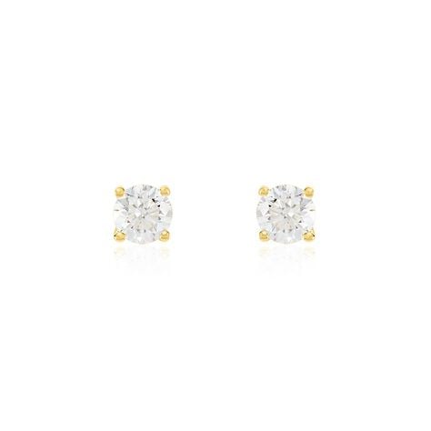 Boucles D'oreilles Puces Or Jaune Aphrodite Diamants - Puces Femme | Marc Orian