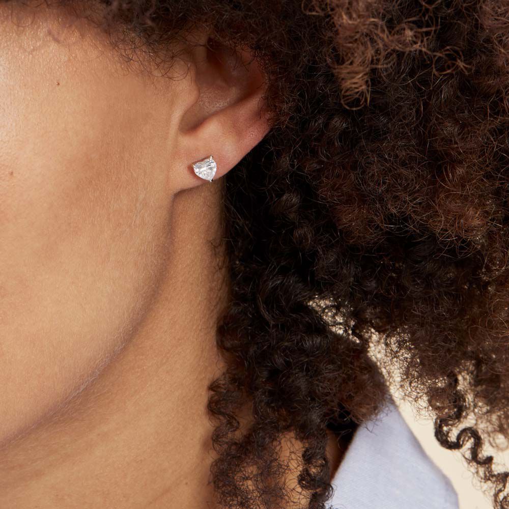 Boucles D'oreilles Puces Argent Blanc Schull Oxydes De Zirconium - Puces Femme | Marc Orian