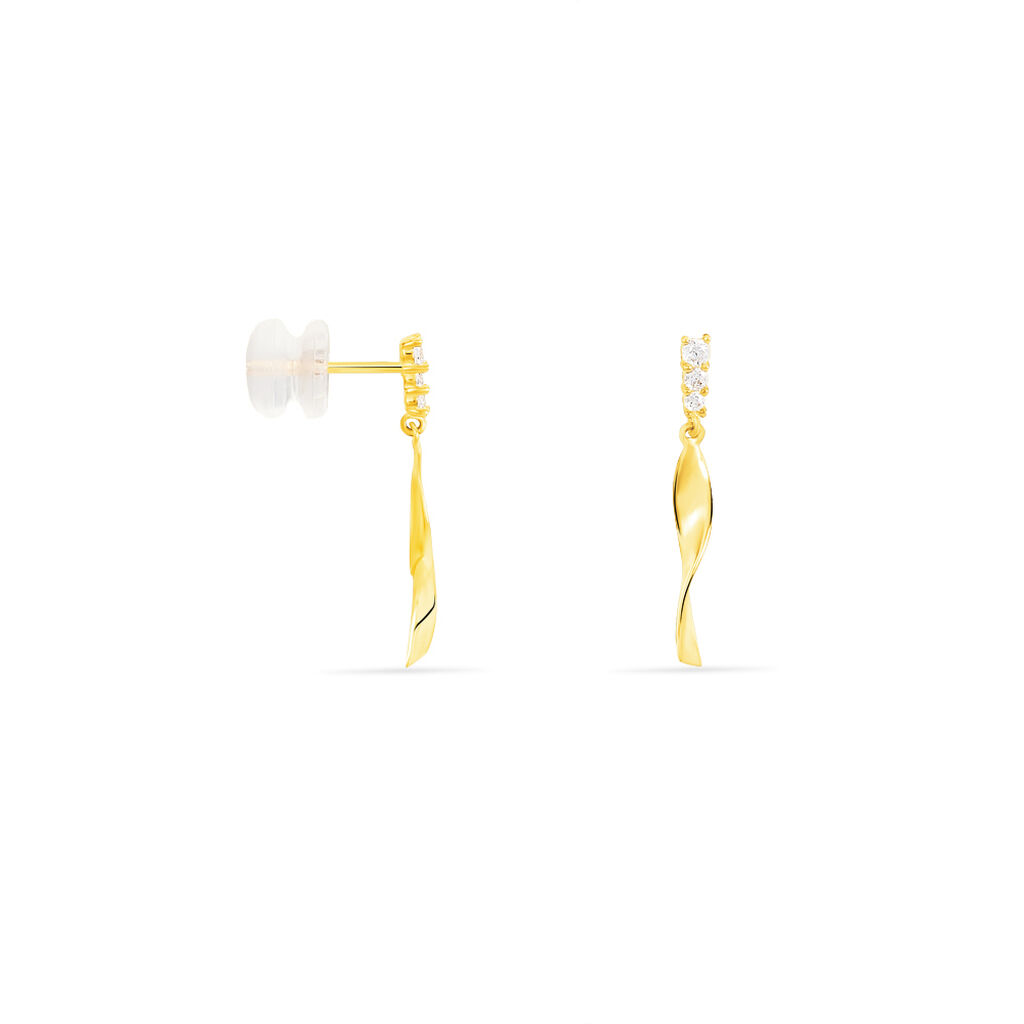 Boucles D'oreilles Pendantes Kristina Or Jaune Oxyde De Zirconium - Boucles d'oreilles Pendantes Femme | Marc Orian