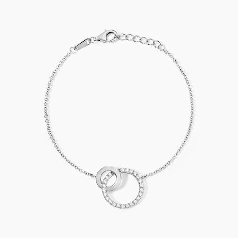 Bracelet Dita Argent Blanc Oxyde De Zirconium - Bracelets Anneaux Entrelaces Femme | Marc Orian