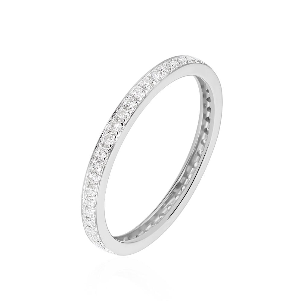 Alliance femme sale diamant tour complet