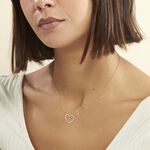 Collier Coeur Droit Or Jaune Oxyde De Zirconium - Colliers avec pierres Femme | Marc Orian