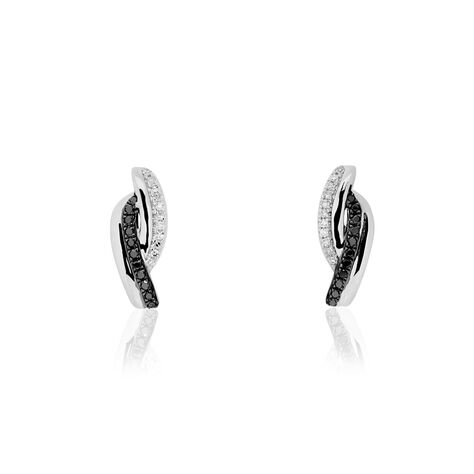 Boucles D'oreilles Puces Melinda Or Blanc Diamant - Puces Femme | Marc Orian