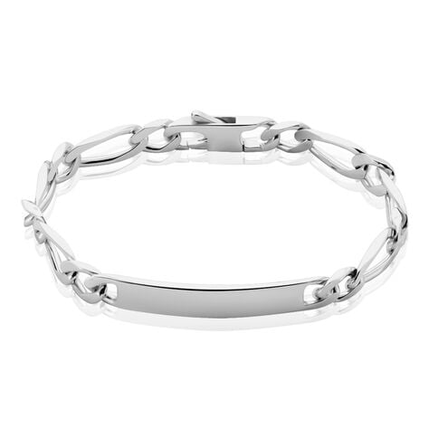 Bracelet Identit&eacute; Anilo Maille Alternee 1/1 Argent Blanc - Gourmettes Homme | Marc Orian