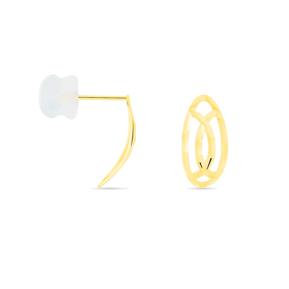 Boucles D'oreilles Puces Elodile Ovale Or Jaune - Puces Femme | Marc Orian