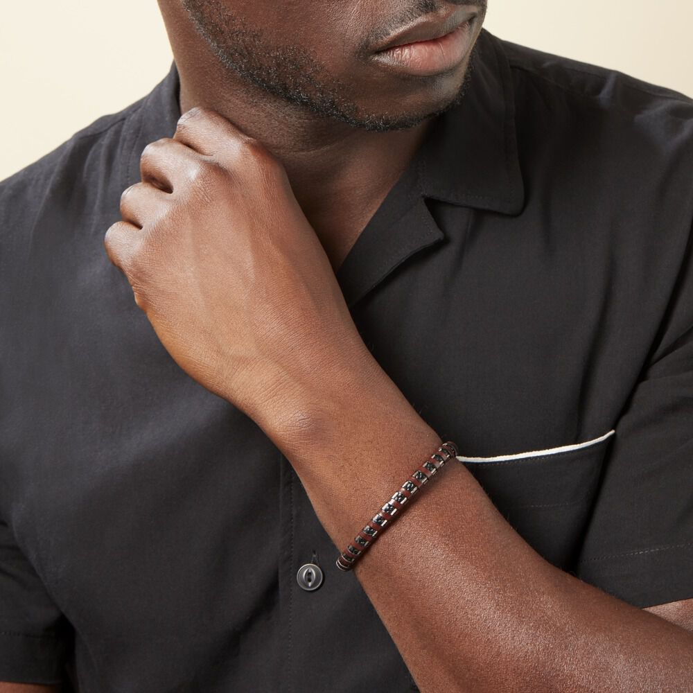 Bracelet Acier Blanc Edouard - Bracelets cuir Homme | Marc Orian