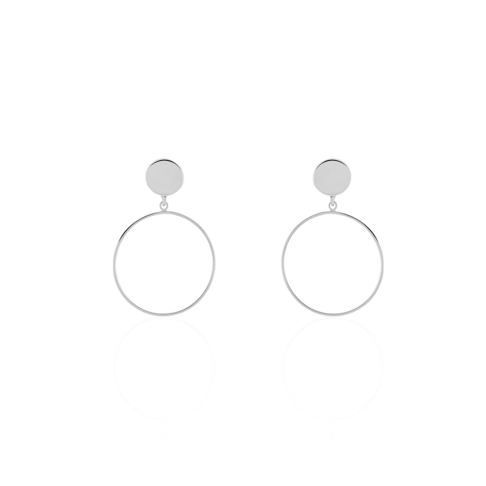 Boucles D'oreilles Pendantes Misao Argent Blanc - Cr&eacute;oles Femme | Marc Orian