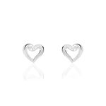 Boucles D'oreilles Puces Kaina Or Blanc Diamant - Puces Femme | Marc Orian