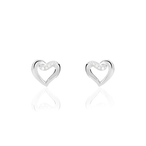 Boucles D'oreilles Puces Kaina Or Blanc Diamant - Puces Femme | Marc Orian
