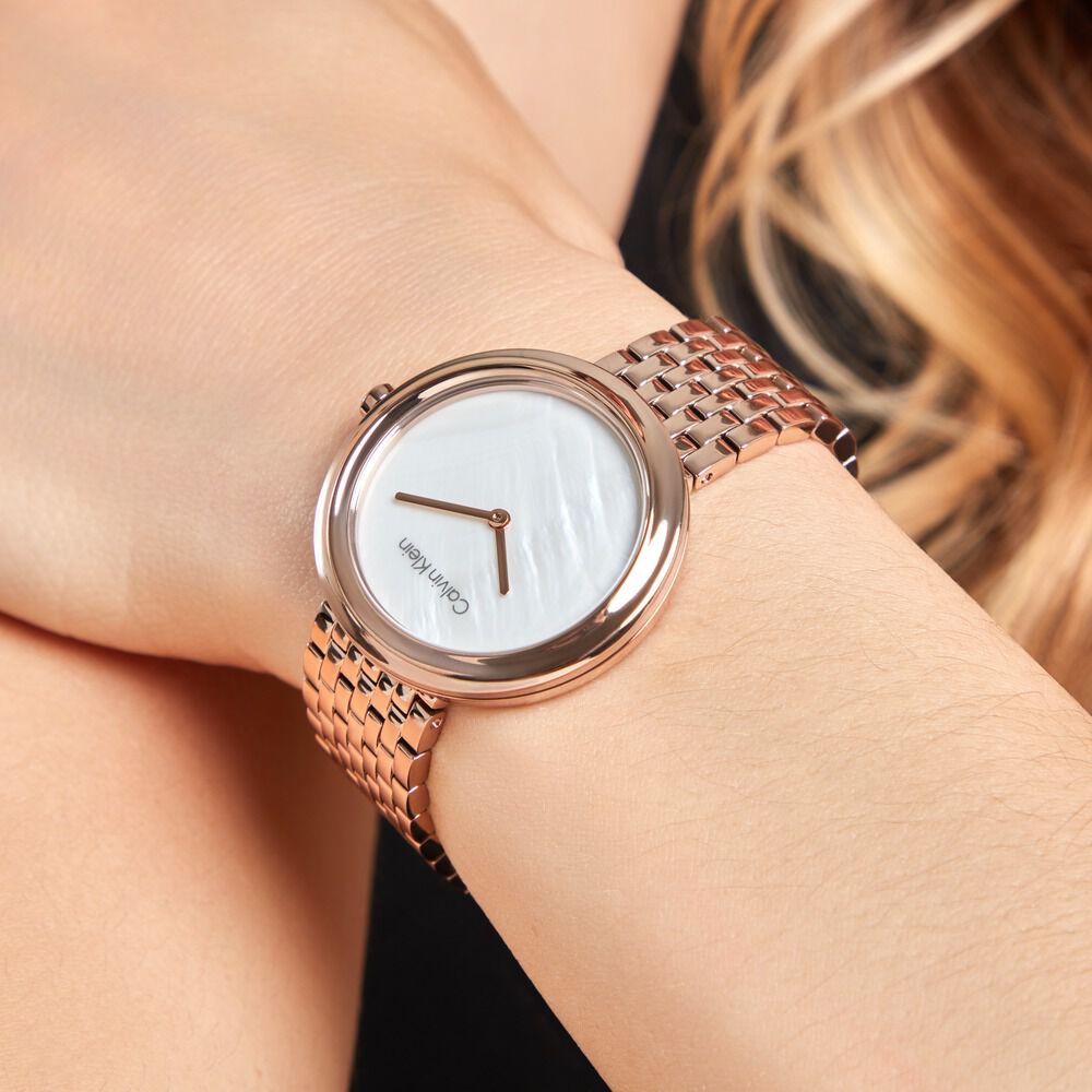 Montre Calvin Klein Twisted Bezel Blanc - Montres classiques Femme | Marc Orian