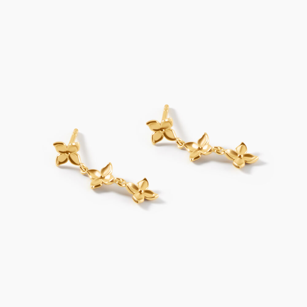 Boucles D'Oreilles Pendantes Monika Argent Dor&eacute; A L'Or 750/1000 - Pendantes Femme | Marc Orian