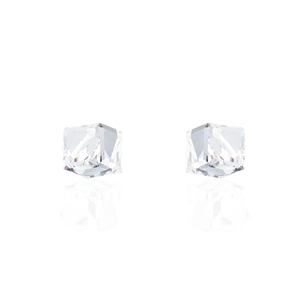 Boucles D'oreilles Puces Bridie Argent Blanc Pierre De Synthese - Puces Femme | Marc Orian