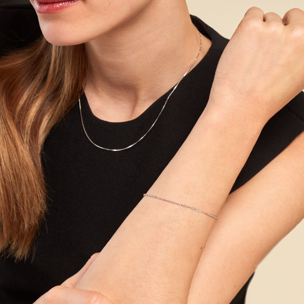Bracelet Arletty Argent Blanc - Bracelets chaînes Femme | Marc Orian