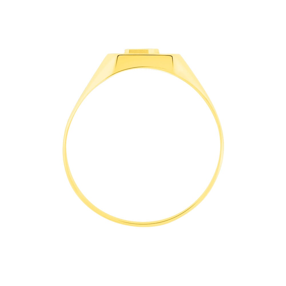 Chevalière Garrick Tonneau 1 Initiale Or Jaune - Chevalières Femme | Marc Orian