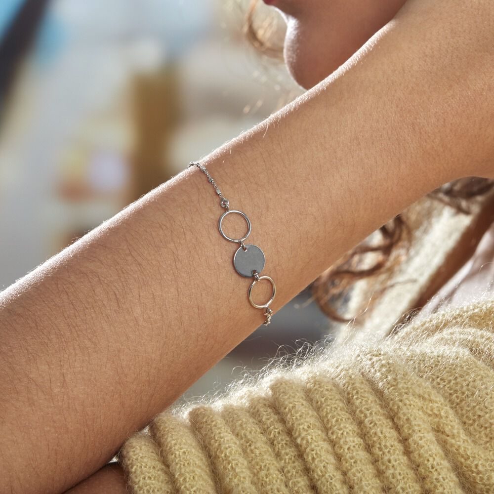Bracelet Argent Blanc Ortensia - Bracelets chaînes Femme | Marc Orian