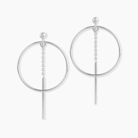 Boucles D'oreilles Pendantes Enissa Argent Blanc - Pendantes Femme | Marc Orian