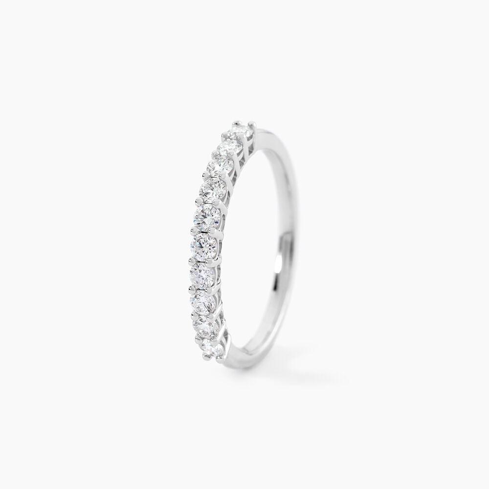 Alliance 1290 Or Blanc Diamant - Alliances duo Femme | Marc Orian