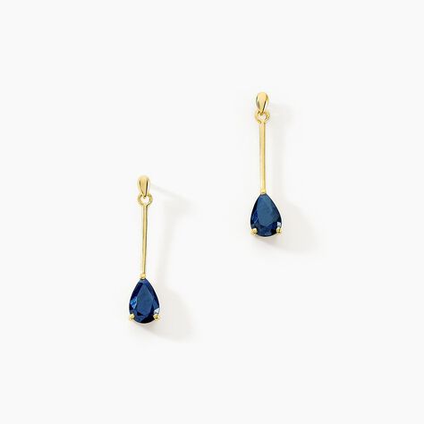 Boucles D'oreilles Pendantes Goutte Or Jaune Saphir - Pendantes Femme | Marc Orian