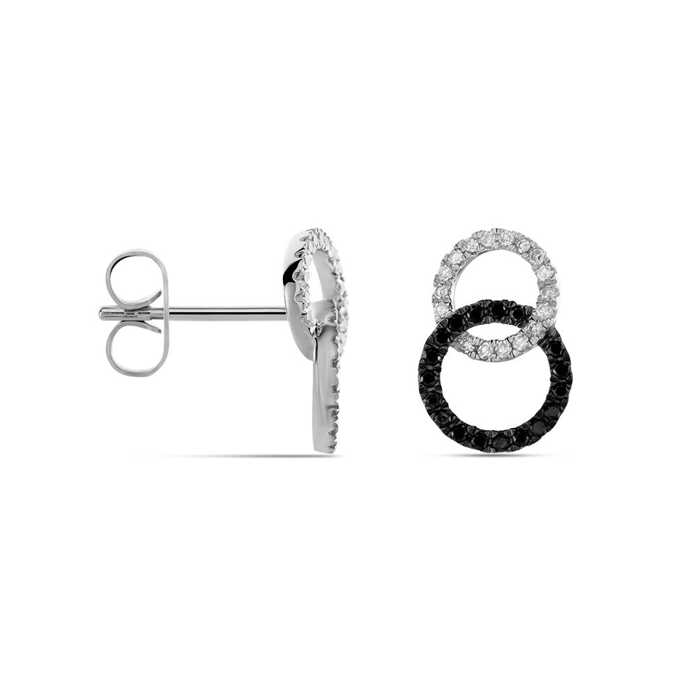 Boucles D'oreilles Puces Bella Or Blanc Diamant - Puces Femme | Marc Orian
