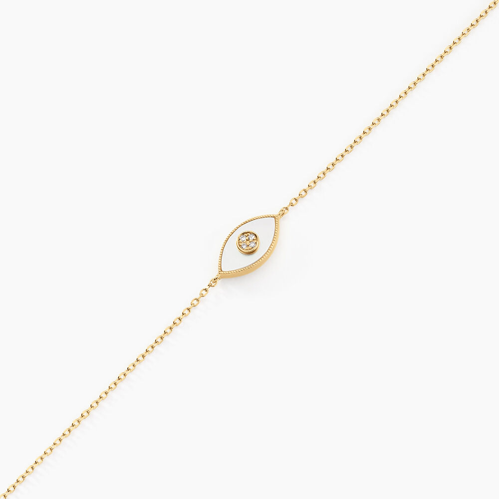 Bracelet Matiasma Or Jaune Nacre Diamant - Bracelets cha&icirc;nes Femme | Marc Orian