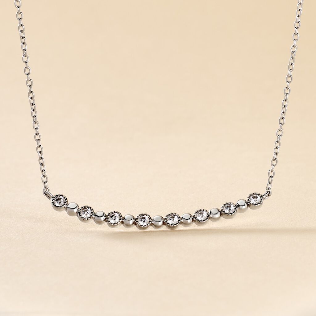 Collier Tammie Argent Blanc Oxyde De Zirconium - Colliers Femme | Marc Orian