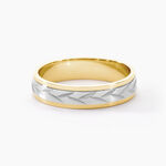Alliance Effet Epi Mat Ruban Plat Or Bicolore - Alliances duo Unisex | Marc Orian