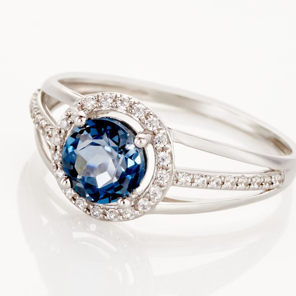 Bague Or Blanc Maeva Topaze Oxydes De Zirconium - Bagues pierres fines Femme | Marc Orian