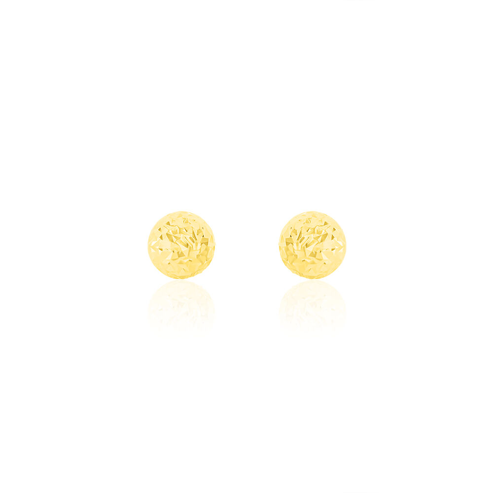 Boucles D'oreilles Puces Fidelia Boule Diamantee Or Jaune - Puces Femme | Marc Orian