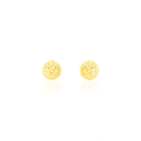 Boucles D'oreilles Puces Fidelia Boule Diamantee Or Jaune - Puces Femme | Marc Orian