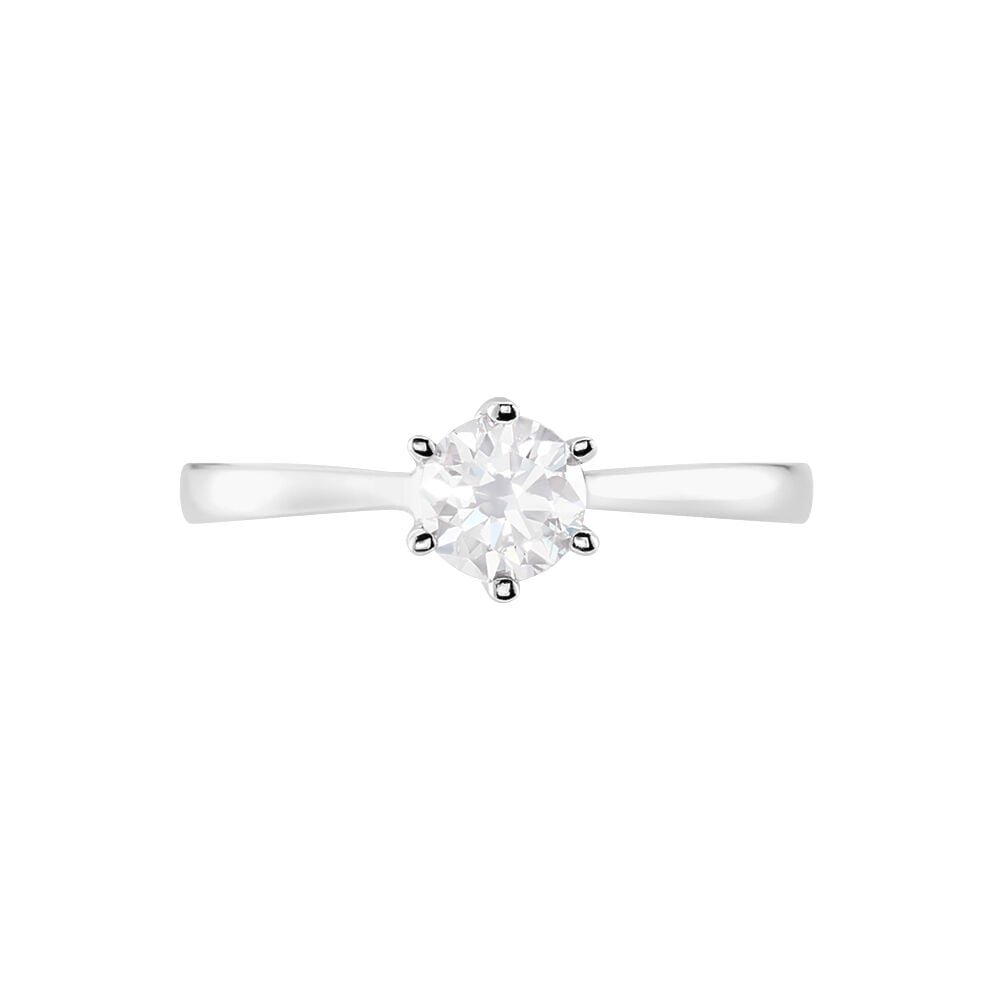 Bague Athena Platine Blanc Diamant - Solitaires Femme | Marc Orian