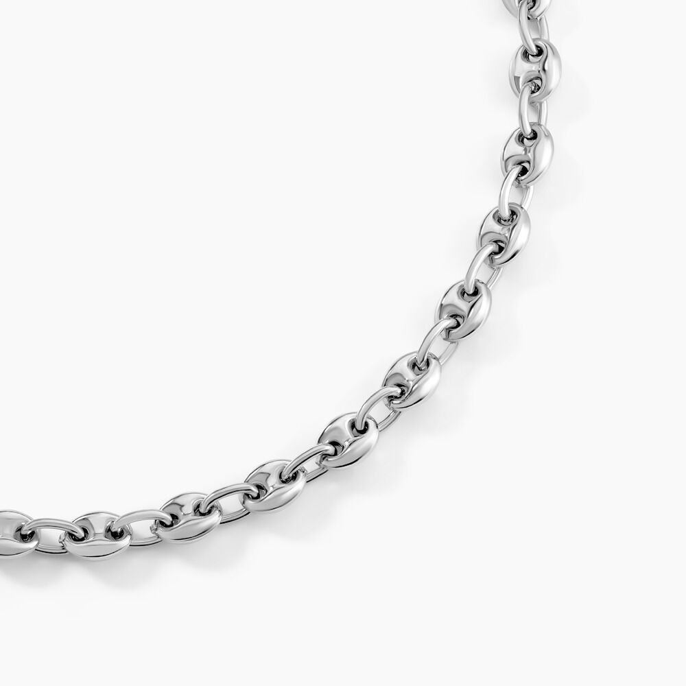 Collier Carrus Maille Grain De Cafe Argent Blanc - Chaines Homme | Marc Orian