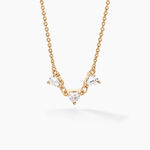 Collier Po&eacute;sie Ros&eacute;e Plaque Or Jaune Oxyde De Zirconium - Colliers avec pierres Femme | Marc Orian