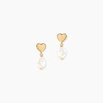 Boucles D'Oreilles Pendantes Loving Pearl Argent Dor&eacute; A L'Or 750/1000 Perle De Culture - Pendantes Femme | Marc Orian